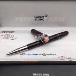 Perfect Replica Rouge et Noir Montblanc Stainless Steel Clip Brown Rollerball Pen